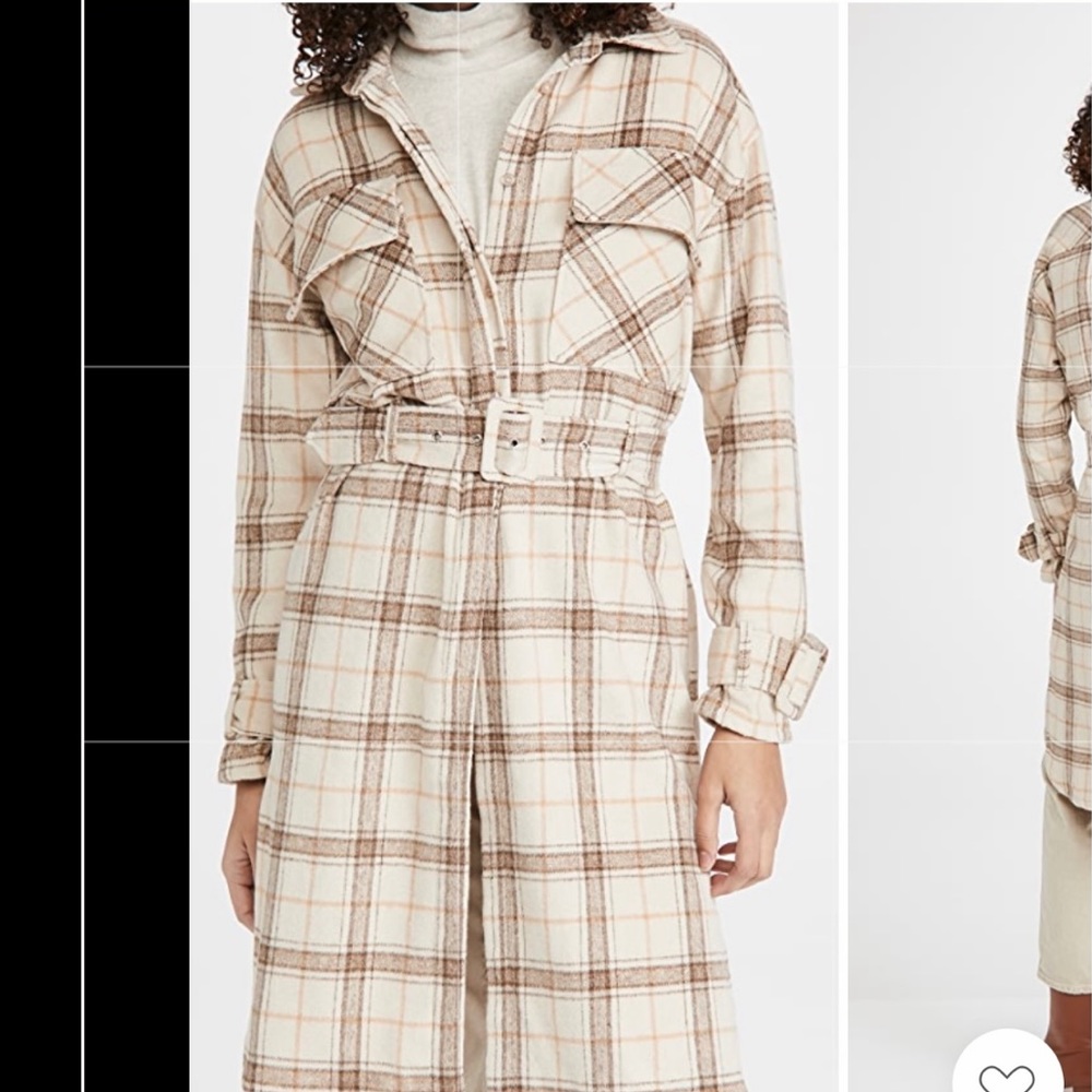▪️Line & Dot Flannel Trench NWOT - Picture 3 of 4